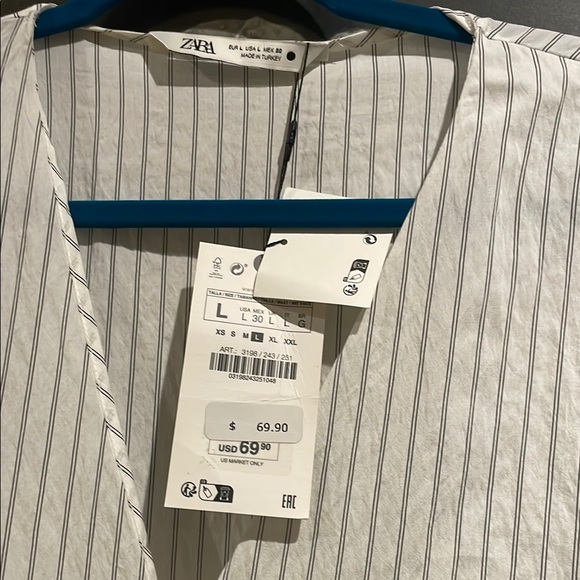 Zara White Long Sleeve Dress - Picture 2 of 3